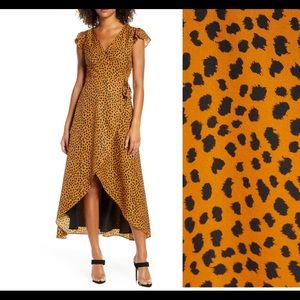 BB Dakota Leopard Wrap Midi Dress